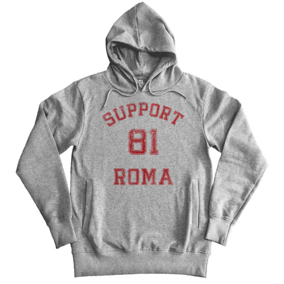 FELPA CAPPUCCIO CAMPUS BLOOD GREY MELANGE
