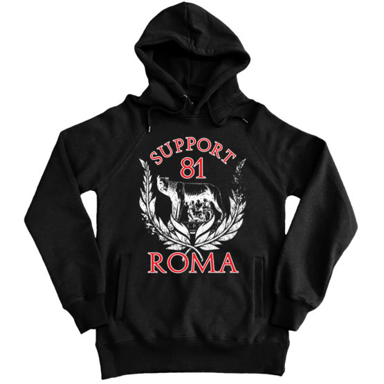 FELPA CAPPUCCIO LUPA CAPITOLINA NERA