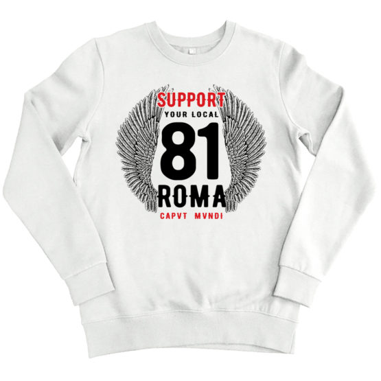 FELPA GIROCOLLO WINGS BIANCA – Support 81 Roma Official Store